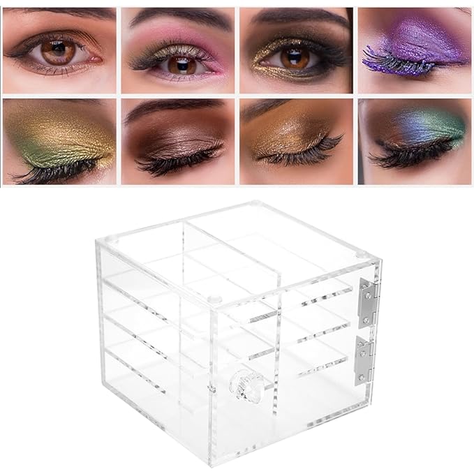 Eyelash Extension Carrying Box Transparent Acrylic 8 Layer Storage Case for False Eyelashes Makeup Accessories Professional Salon Use Durable Sustainable 11.8 x 11.3 x 9.5 cm