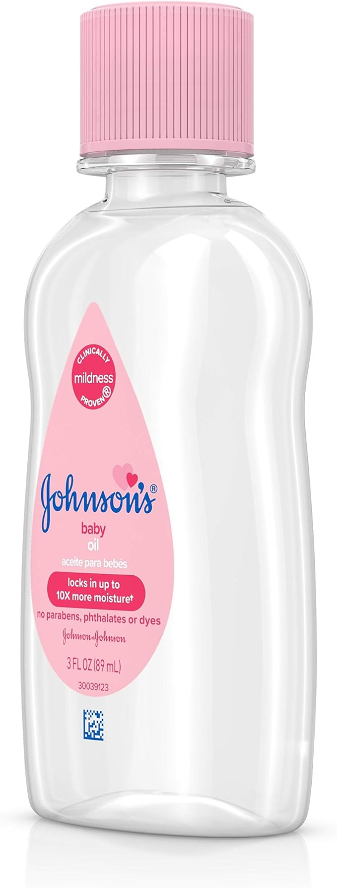 Johnson's Baby Oil, Pure Mineral Oil to Prevent Moisture Loss for Newborn, Kids, & Adults, Gentle, Soothing Baby Massage Oil, Dry Skin Relief, Hypoallergenic, Original Scent, Baby Essentials, 3 fl. oz