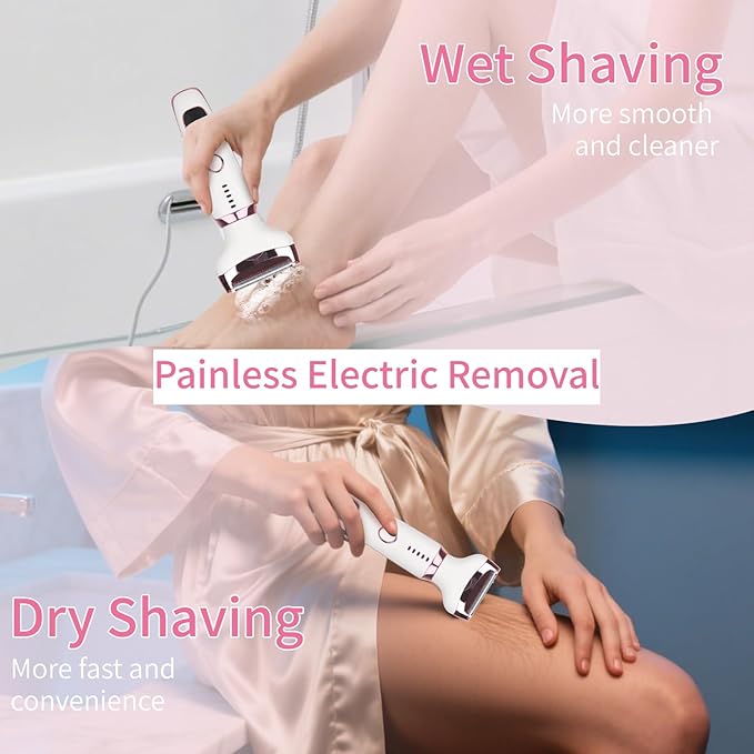 2026 Electric Razor for Women Men,4 in 1 Ladies Wet & Dry Body Razors and Facial Hair Remover,Rechargeable LED Display Hair Removal Kit for Nose Face Body Bikini Hair (Multicolor)