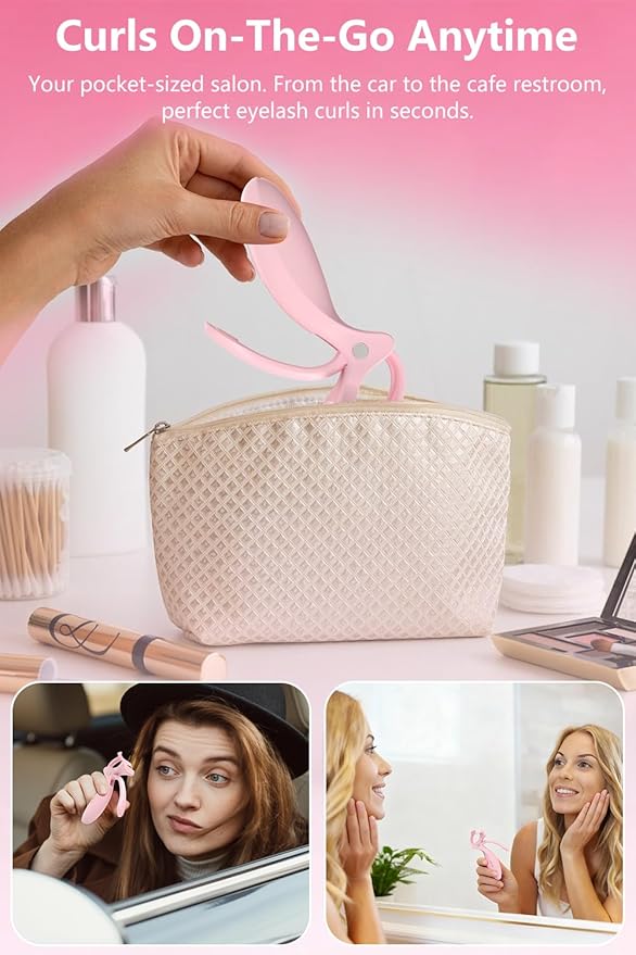 Smart Heated Eyelash Curler for Women: KOKABI Electric Eyelash Curler with USB-C Rechargeable, 10s Ready & Safe Silicone Pad | Salon-Level Eye Lash Curling That Last All Day (Pink)
