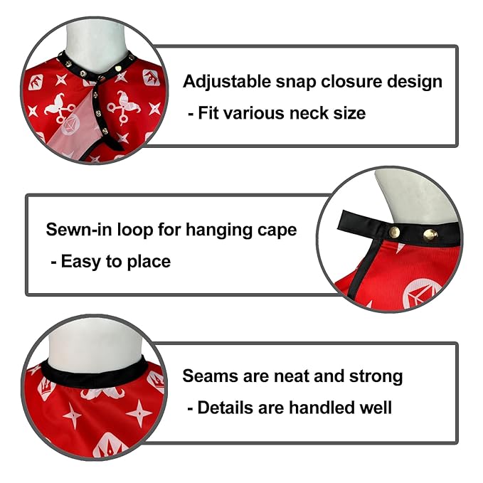 Barber Capes for Men Professional Haircut Capes with Snaps Salon Capes for Stylist -63"*56"(Red)