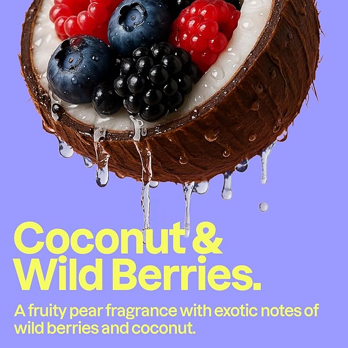 ATTITUDE Body Wash, EWG Verified Shower Gel, Dermatologically Tested, Plant and Mineral-Based, Vegan Personal Care Products, Coconut & Wild Berries Scent, Bulk Refill, 67.6 Fl Oz