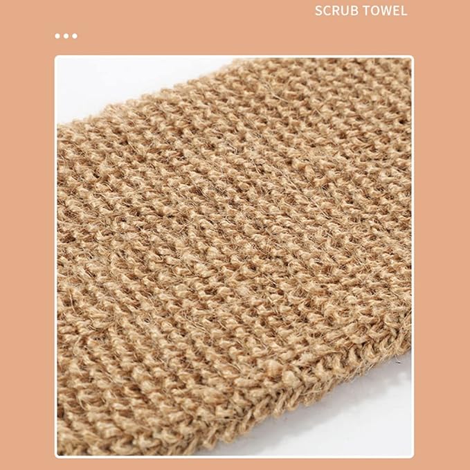 Jute Back Wash Strap, Hemp Back Scrubber Double Sided Natural Exfoliating Hemp Gloves Massage Strap Body Towel Brush Shower Exfoliating Belt for Back Bath Deep Clean Invigorate Your Skin