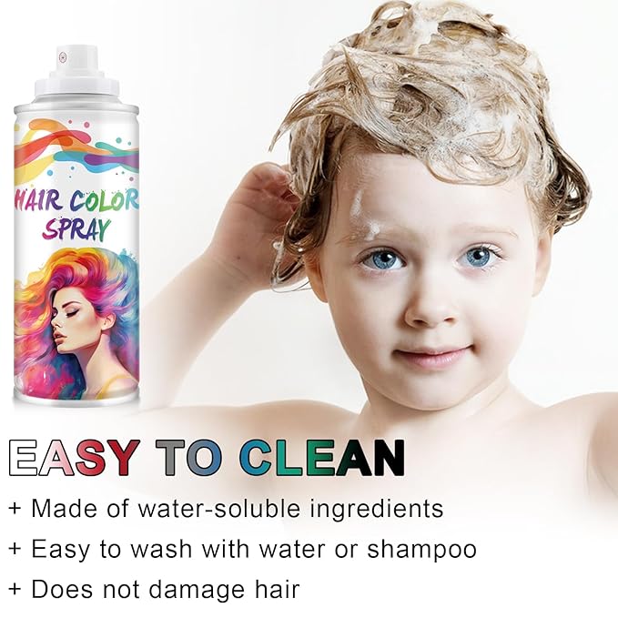 Temporary Hair Color Spray, Blue One-Time Use Hair Color Dye for Women and Kids, Disposable Natural Hair Strong Style Hair Dye-On 1-Day Washable for Cosplay Party DIY,Christmas Party, Halloween (Blue)