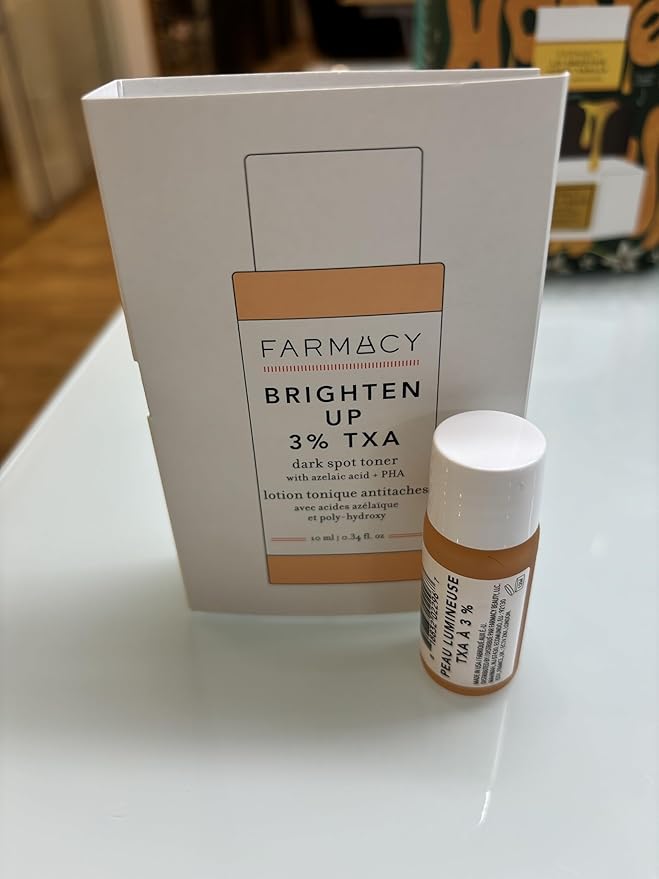 Farmacy 3% TXA Brightening Toner for Face - Dark Spot Corrector with Azelaic Acid, Tranexamic Acid + 5% PHA - Helps Even Texture + Tone, Fade Dark Spots + Exfoliate - Glow-Enhancing Skin Care (10ml)