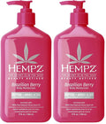 Hempz Brazilian Berry Beauty Actives Lotion with Peptides and Amino Acids,Hydrating and Firming Moisturizer for Body,Hands-and Feet 17 oz.,(Pack of 2)