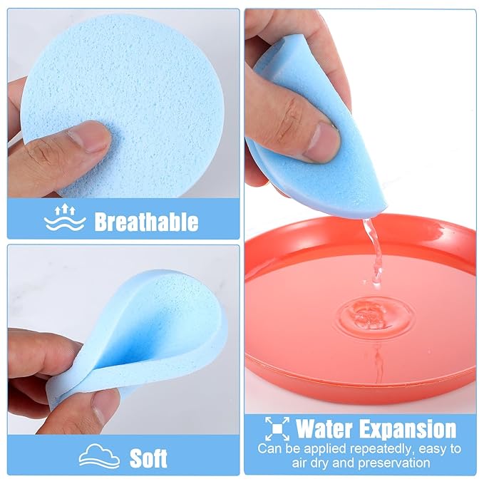 240 Count Compressed Facial Sponges Makeup Removal Round Face Wash Sponge Reusable for Cleansing Exfoliating Spa Facial Pads for Women Esthetician Beauty Remover Supplies(Yellow,purple,blue,pink)