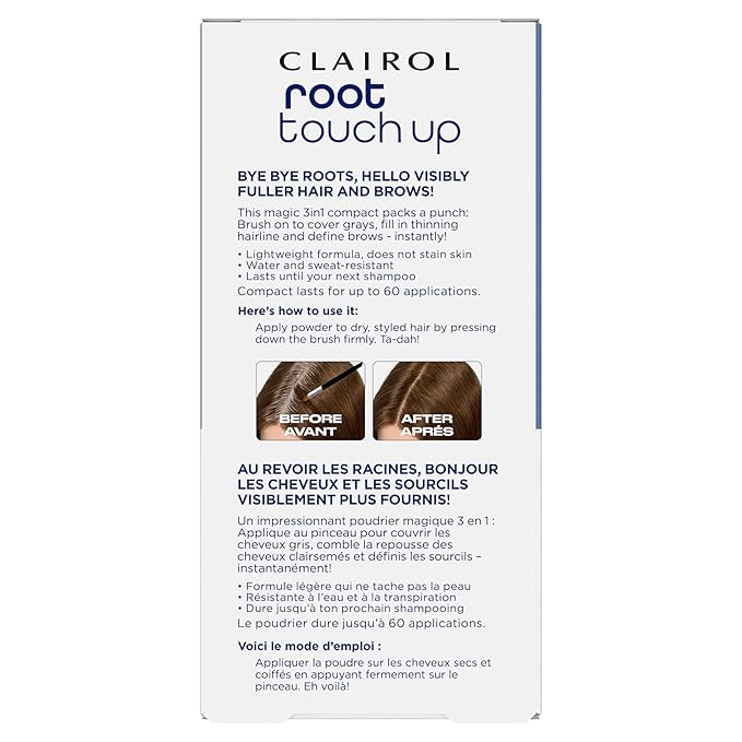 Clairol Root Touch-Up Temporary Concealing Powder, Medium Brown Hair Color, Pack of 1