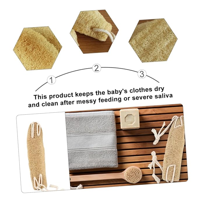 minkissy 2pcs Back Scrubber Exfoliating Band Natural Loofah Back Washer for Shower and Bath Soft Comfortable Material for Cleaning Skin and Pores Bathing Accessory for Family