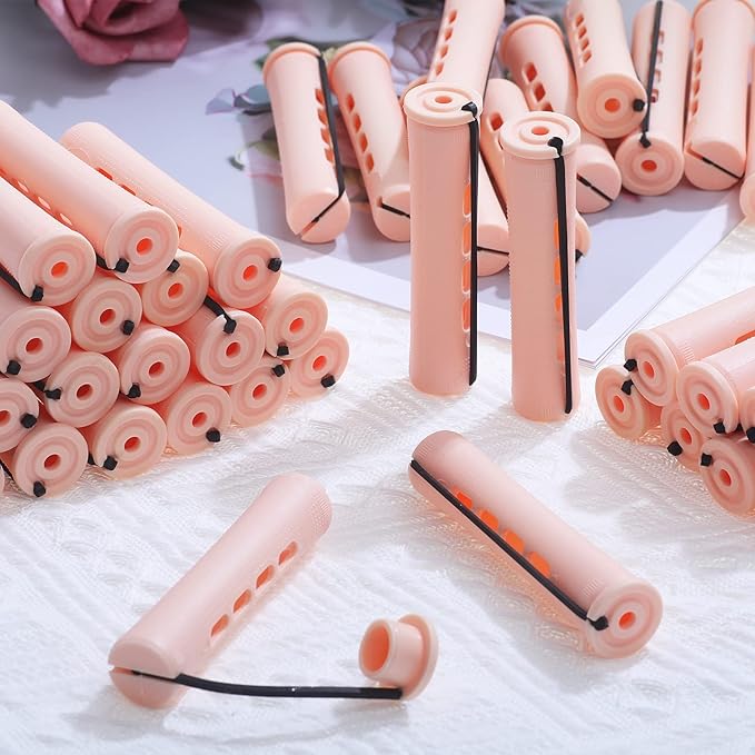 Perm Rods Large Hair Rollers for Natural Long Short Hair Styling Tool Hair Curlers Beige Color