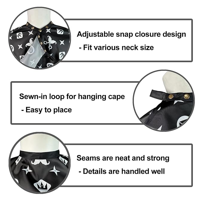 Barber Capes for Men Professional Haircut Capes with Snaps Salon Capes for Stylist -63"*56"(Black)