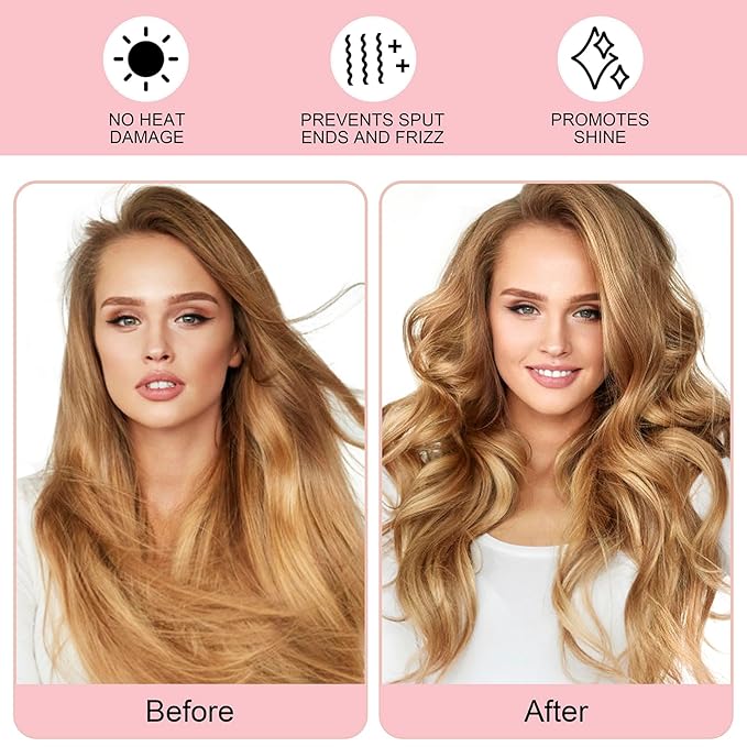 Heatless Curling Rod Headband, Upgraded 60" Extra Long Heatless Curls Soft Hair Curlers to Sleep In, Hair Rollers for No Heat Curls - Deep Blue