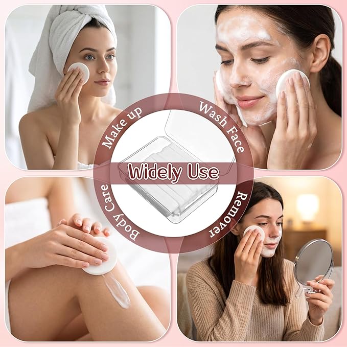 360 Pcs White Compressed Facial Sponges, Round Compress Face Sponge for Estheticians Soft Compressed Makeup Sponges with Travel case Face Exfoliating Pads for Washing SPA Makeup Removal