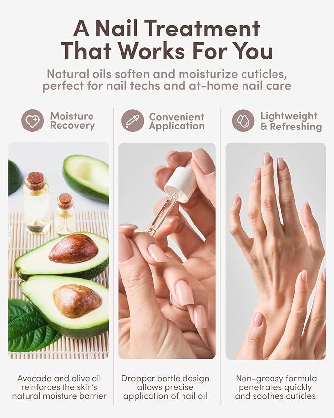 ella+mila Nail Cuticle Oil with Olive & Avocado - Deep Moisture Cuticle Oil for Nails - Intense Hydration for Dry Cuticles - Vegan Nail Care Products - 2.3 fl oz