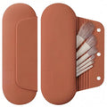 Silicone Makeup Brush Holder Travel Cosmetic Bag：Soft Portable Cosmetic Face Brushes Holder with Upgrade Anti-Fall Out Magnetic Closure, Large Travel Makeup Brush Case - Brown
