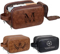 Flycalf Personalized Toiletry Bag for Men Traveling Hanging Engraved Name Compartment for Sports