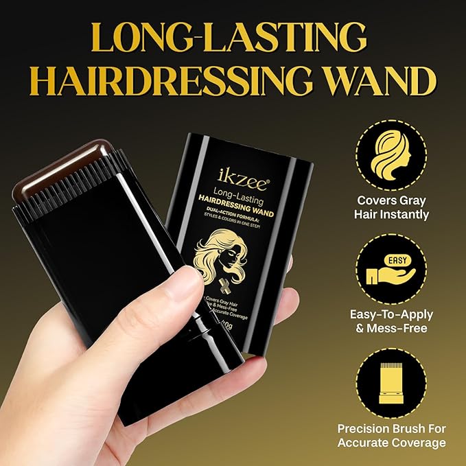 Safe and Convenient Comb Hair Dye,Portable Color Touch-Up Wand Waterproof and Sweat-Proof,Quick Touch-Ups,Instantly Covers Gray Roots Precision Brush-0.7Fl.oz (brown)