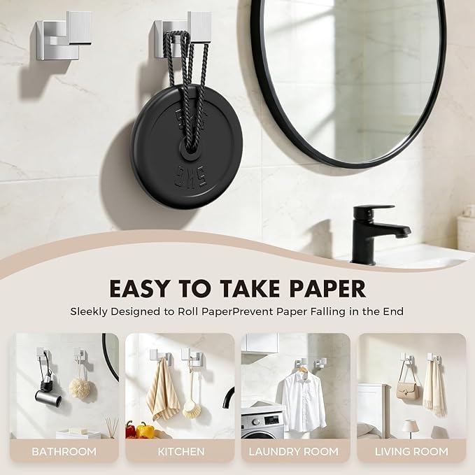 Bathroom Accessories Towel Bar Set: 20 Pieces Brushed Nickel Square Bathroom Hardware SUS304 Stainless Steel - Wall Mounted Towel Rack&Toilet Paper Holder&Towel Ring and Towel Hook