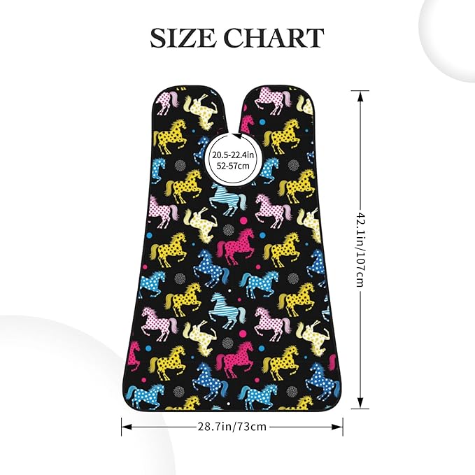 Beard Bib Apron for Men Shaving, Waterproof Non-Stick Hair Catcher with Suction Cups, Grooming Essential for Dad Husband, Colorful Stars Dots Stripes Horse Black Shave Bib