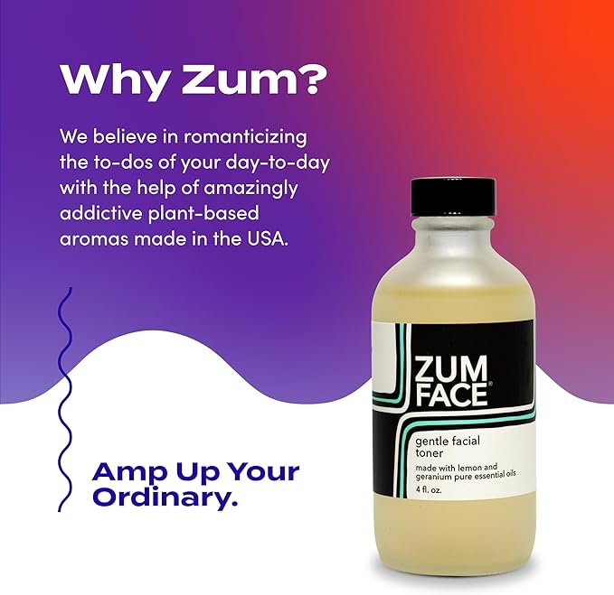 Indigo Wild Zum Face Gentle Facial Toner - Natural Face Toner for Women & Men - Soothing Toner with Witch Hazel - Lemon & Geranium Scent - 4 fl oz