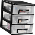 Beaupretty 3 Drawer Cosmetics Organizer Shelving Unit Desk Storage Organizer Desk with Drawers Handbag Transparent Desktop Bin Sundries Holder Sock Office Refrigerator
