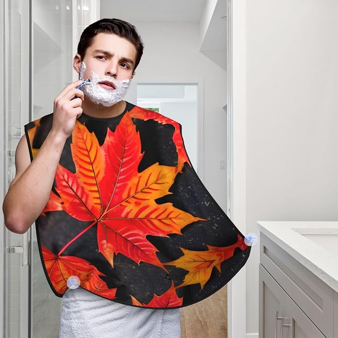 Magic Mushrooms Print Beard Bib Shaving Apron, Beard Hair Trimming Cape Gift For Dad