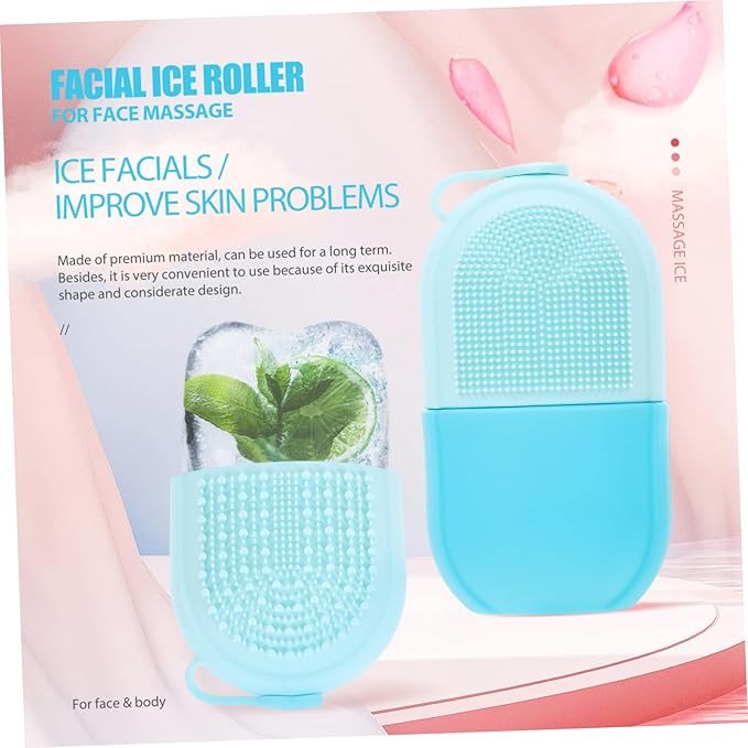 Baluue Ice Cube Roller Facial Ice Roller Massaging Ice Holder for Face and Eye Reusable Skin Roller