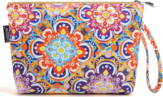 Gloppie Small Makeup Bag for Purse - Bohemian Cosmetic Bag for Women | Zipper Makeup Pouch Teacher Appreciation Gifts