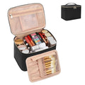 OCHEAL Travel Makeup Bag, Large Make up Bag Organizer Cosmetic Case with Detachable Brush Divider and Multi-purpose Comparement,Waterproof Portable for Toiletry Accessories Makeup Tools-Black