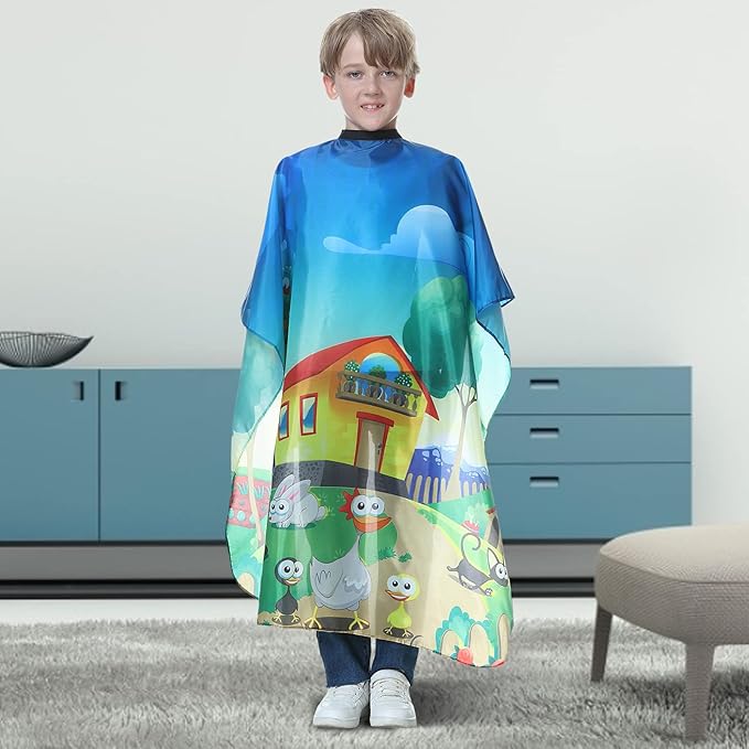 Kids Barber Cape - Professional Hair Cutting Cape,Salon Capes for Hair Stylist Shampoo Haircut Cape Barber Supplies