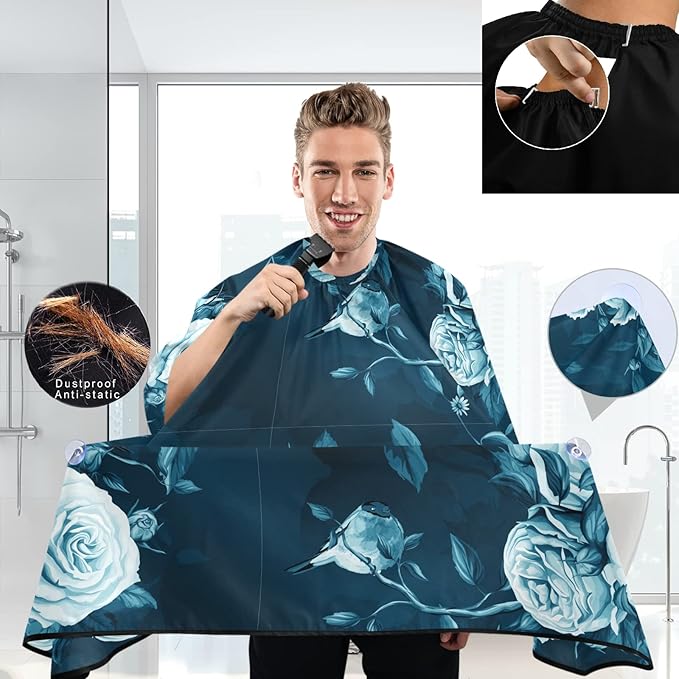 visesunny Professional Barber Cape Polyester Hair Cutting Salon Cape Apron Anti-Static Beard Bib Grooming Apron