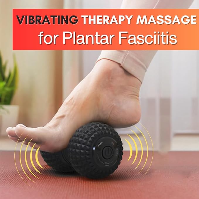 ZeenKind Vibrating Peanut Massage Ball, Ultra Strong Rechargeable Therapy Roller, Trigger Point Massager for Back Neck Foot Muscle Pain, Myofascial Release & Plantar Fasciitis Relief