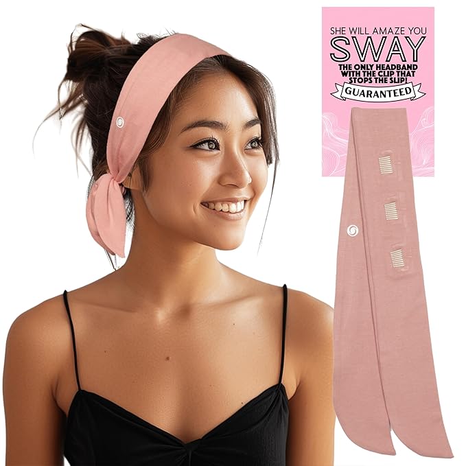 SWAY Short Stretch Non-Slip Headband for Women – Moisture-Wicking, No Headaches, Stays Put for Workouts, Gym, Yoga, Running and Nurse