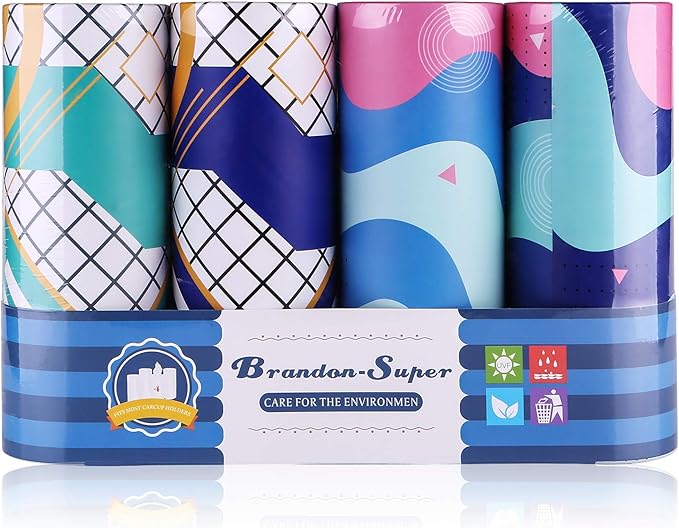 Car Tissue Holder with Facial Tissue Bulk, Car Tissues Box Round Container - Tissue Tubes for Car, Travel Tissues Perfect for Car Cup Holder - 4PK (blue)