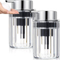 2 Pcs Refillable Clear Foaming Hand Soap Dispenser 10 oz Plastic Dispenser Pump Lotion Foaming with Silver Pump for Bathroom Vanities Kitchen