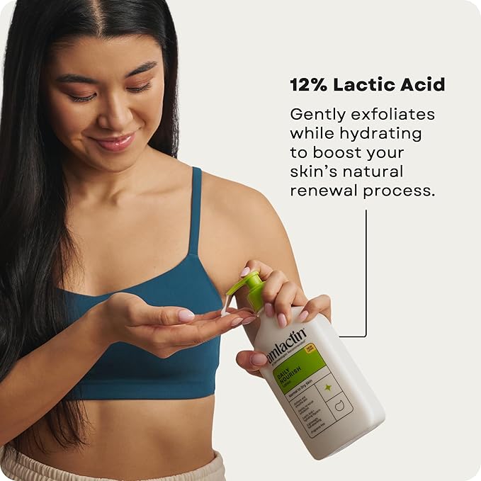 AmLactin Daily Moisturizing Lotion for Dry Skin, 7.9 oz Pump Bottles (Twin Pack), 2-in-1 Moisturizer Body Lotion with 12% Lactic Acid, Dermatologist-Recommended (Packaging May Vary)