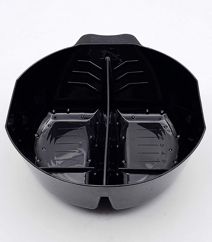 Colortrak Stackable Double Color Bowl (4 Pack), With Divider Perfect for Double Process Color, Measurement Markings Inside Bowl, Stackable for Storage, Black,