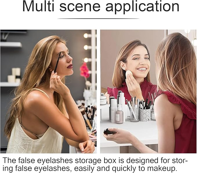 Acrylic False Eyelash Organizer Box, 10-layer Lash Storage Case for Travel and Display, Portable Makeup Lash Packaging Holder for Women