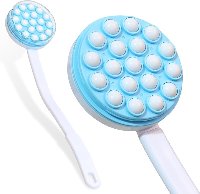 Lotion Applicator for Back - Back Lotion Applicator for Women and Men - 19 Massaging Rollers for Soothing Relief - Long Handle, Easy Application - Ideal for Elderly, Perfect for Cream & Lotion