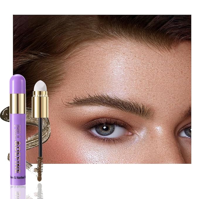 3 In 1 Hair Color Concealer Stick - Temporary Gray Hair Cover Up, Root Touch Up Hair Mascara with Precision Applicator, Waterproof Long Lasting for Eyebrows Beard Hairline 04# Light Brown