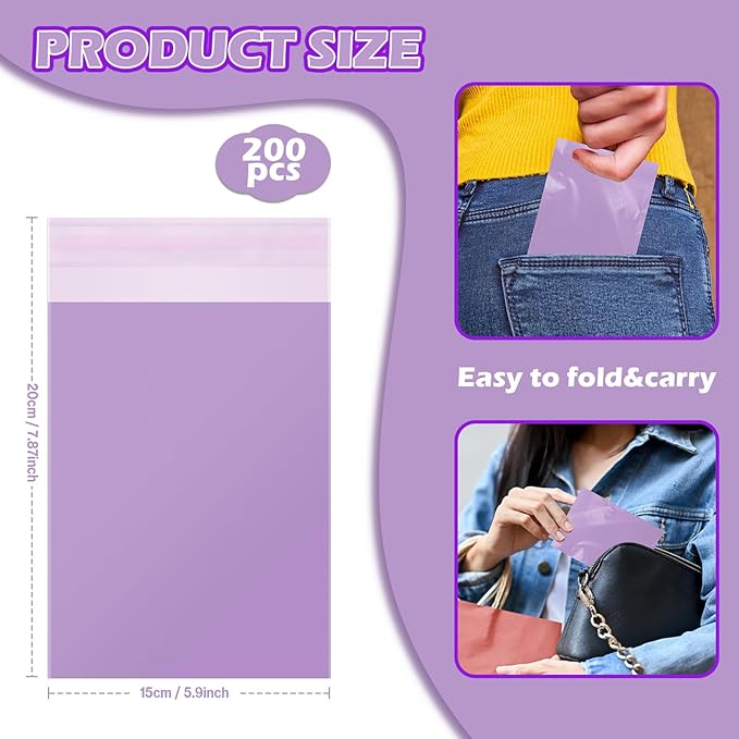 200 Pcs Purple Sanitary Napkin Disposal Bags,Sealable Tampon Disposal Bags, Prevents Odours Thickened Size Feminine Hygiene Bag for Sanitary Napkins and Pads,Disposable Tampon