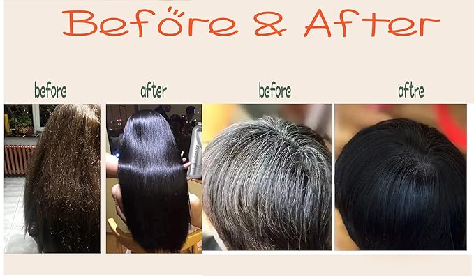 Black Hair Dye Shampoo Permanent YIZHONG Hair Color For 100% Gray Coverage Women Men 3 In1 Easy Comb Dyeing Instincts Hair Color 3 In 1 (Natural Black)