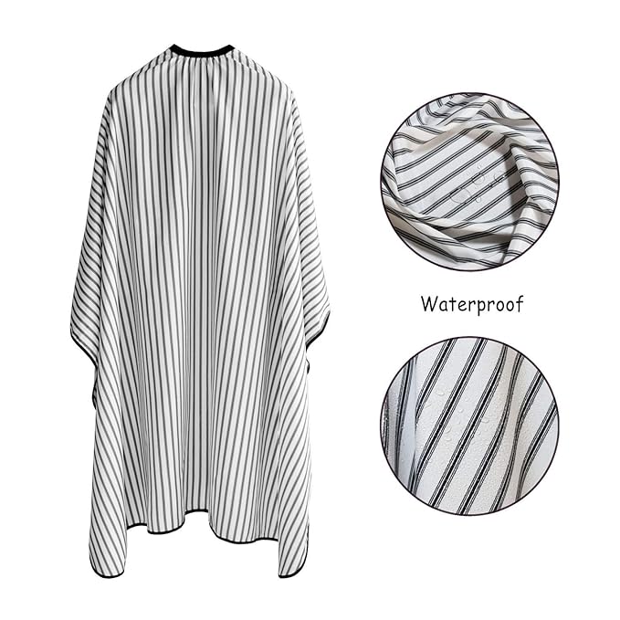 Barbers Cape Hairdressing Gown – Waterproof Professional Hairdressers Salon Cape Cloth Hair Cutting Apron for Hair Styling,Cuts and Colors - 63" x 57"