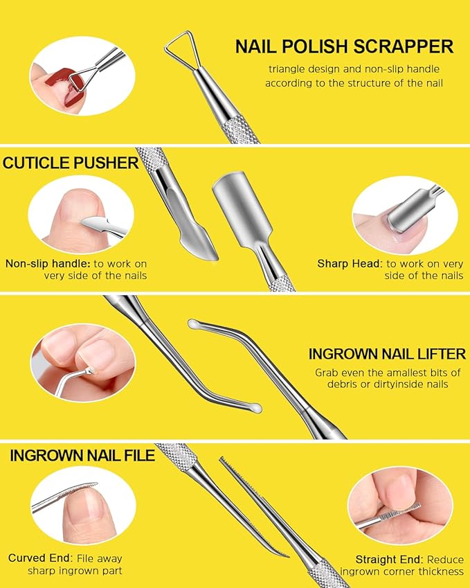 MORGLES Nail File and Buffer Blocks with Nail Care Kit, 13 Pcs Manicure Kit for Women with Milk and Honey Cuticle Oil and Cuticle Trimmer Set