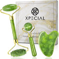 Gua Sha & Jade Roller 3 in 1, Face Roller, Guasha Facial Massage Skin Care Tool Set, Massager for Removal of Wrinkles & Eye Puffiness, Anti-Aging & Body Relaxation
