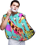 Colorful Giraffe Fans Lovers Print Beard Bib Apron For Men, Beard Hair Catcher For Men Shaving Trimming,Beard Cape Cloth
