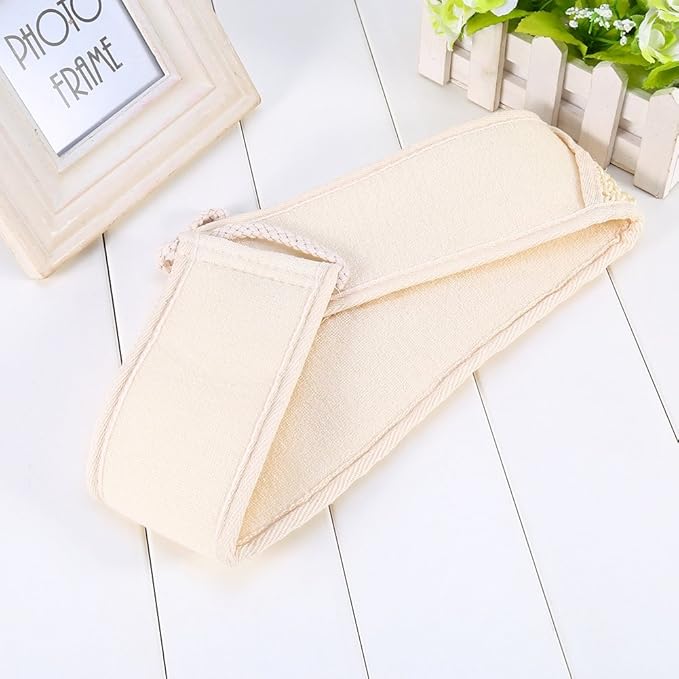 Loofah Back Scrubber Strap, Bath Wash Exfoliating Strap for Shower Massage Sponge Body Back Washer for Men and Women, Skin Care Bathing Accessories