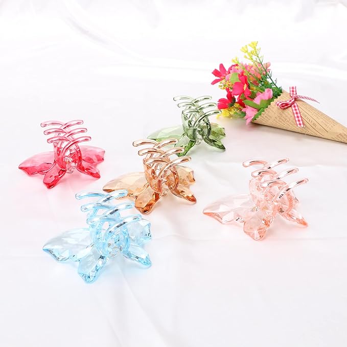 NAISIER Hair Accessories - 3.3 inch Butterfly Hair Claw Clips, Large Sized Jaw Clips for Girls and Women, 5 Pack