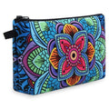 MAGEFY Small Makeup Bag, Portable Travel Cosmetic Bag Zipper Pouch Waterproof Makeup Pouch Multifunctional Small Bag for Women (1 pack, dark blue flower 0179)