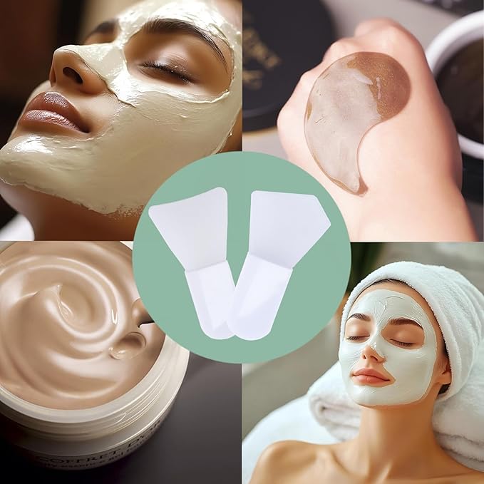 4 Pcs Soft Silicone Face Mask Applicator Brush Set Portable Beauty Tools for Face Mud Masks Cosmetic Masks Clay Masks Eye Masks Body Lotions Serums Creams Ideal for Skincare
